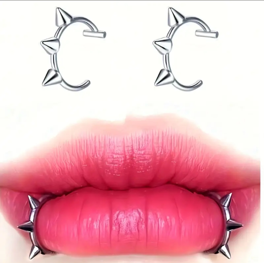 Spiked False Lip Rings