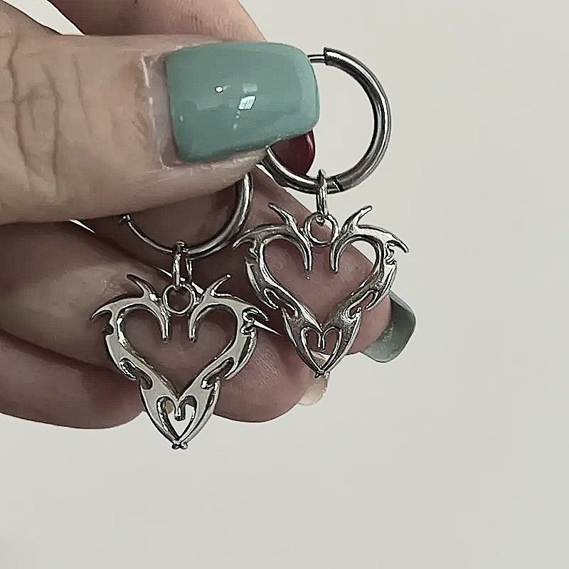 Flaming Heart Earrings