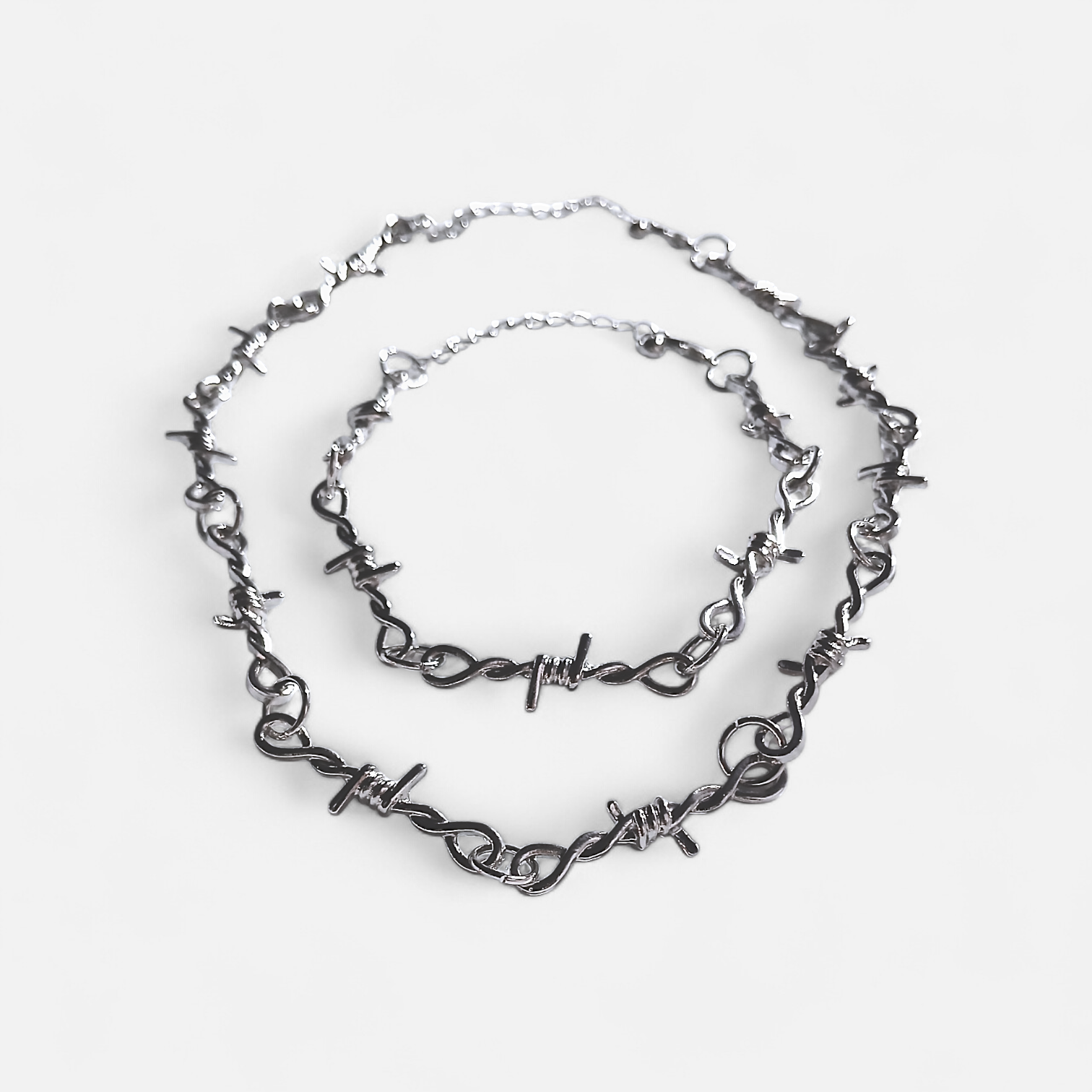 Barbed Iron Necklace And Bracelet Sets