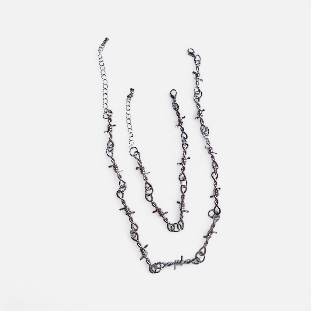 Barbed Iron Necklace And Bracelet Sets