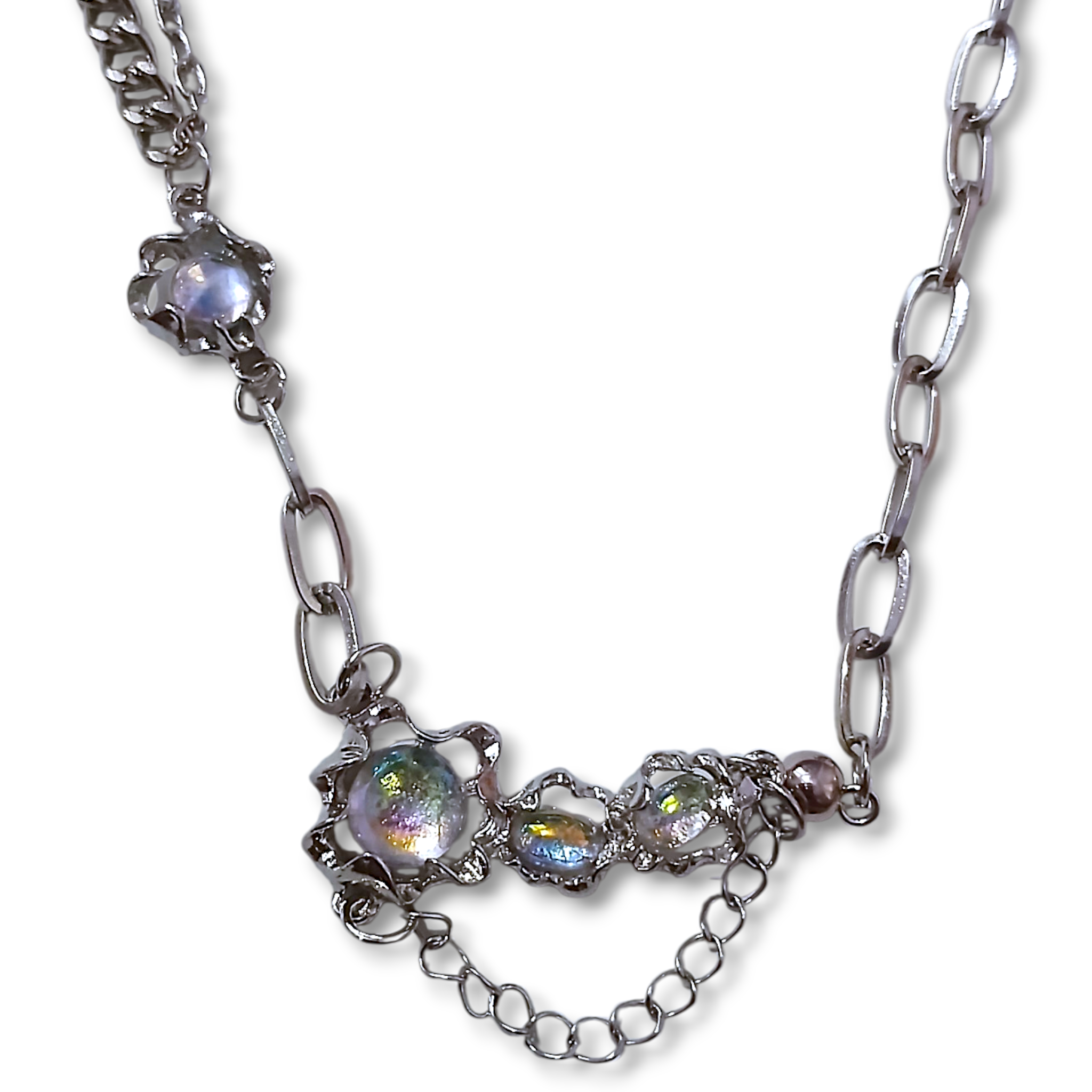 Moonstone Studded Chain Necklace
