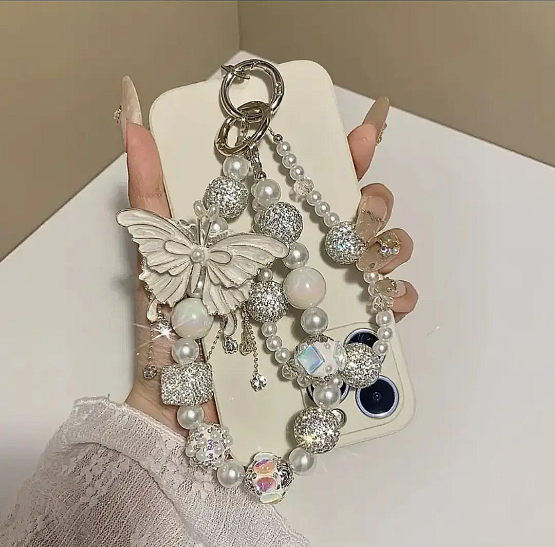 Crystalized Butterfly Phone Chain