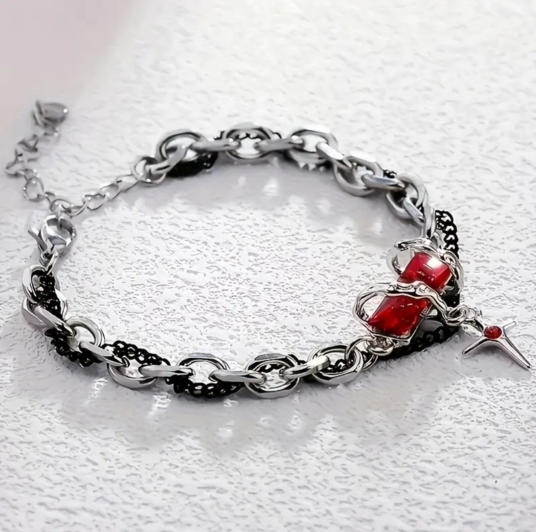 Chained Crystal  Bracelet