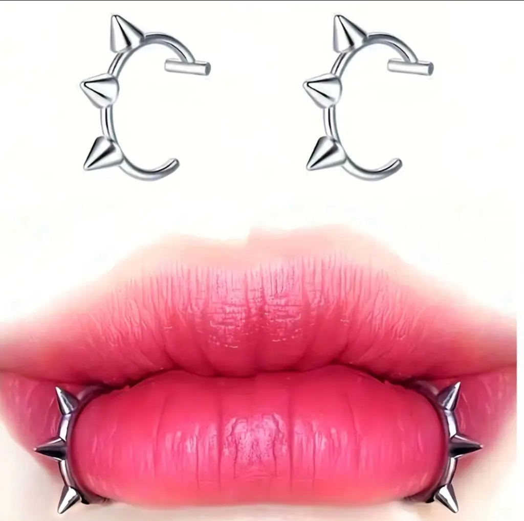 Spiked False Lip Rings