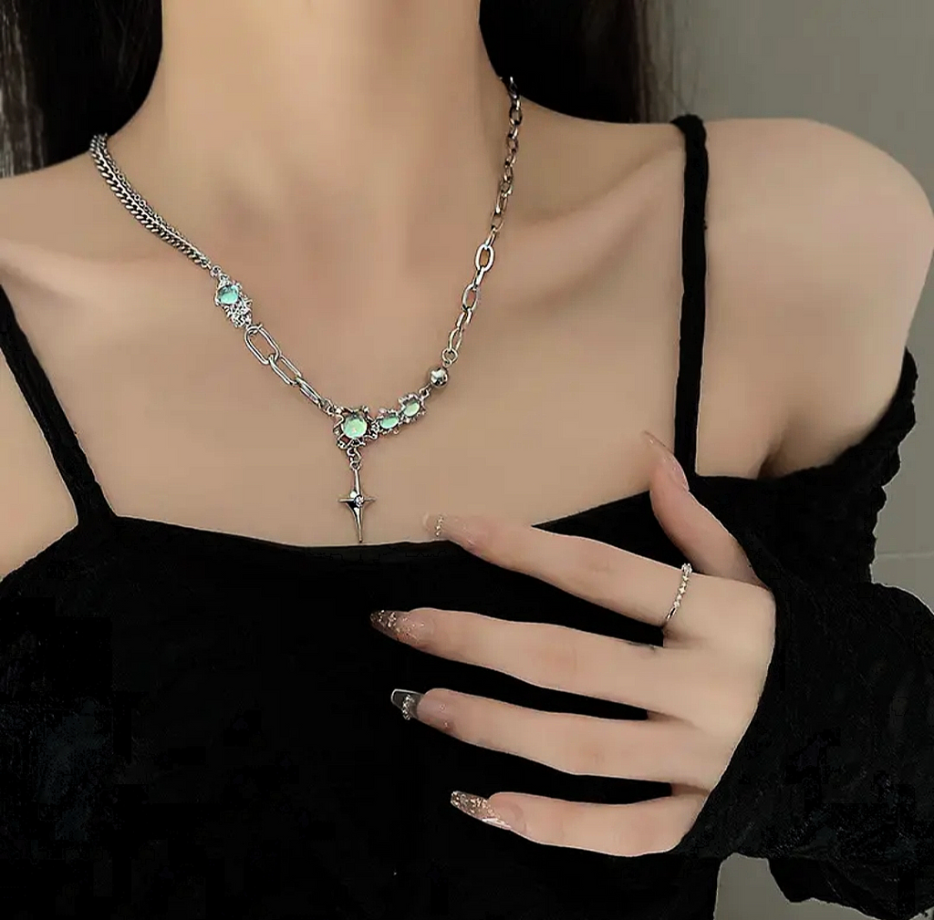 Moonstone Studded Chain Necklace