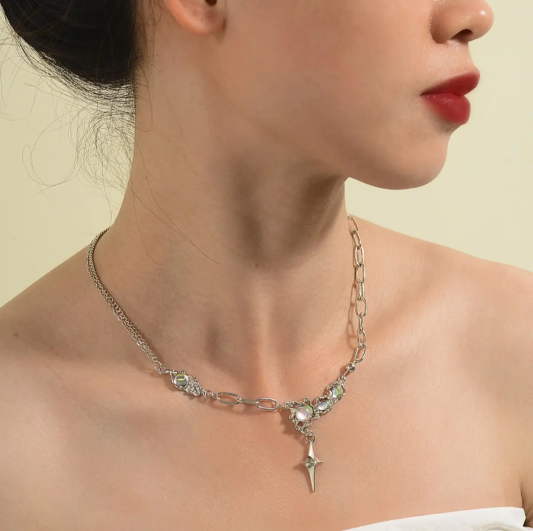 Moonstone Studded Chain Necklace