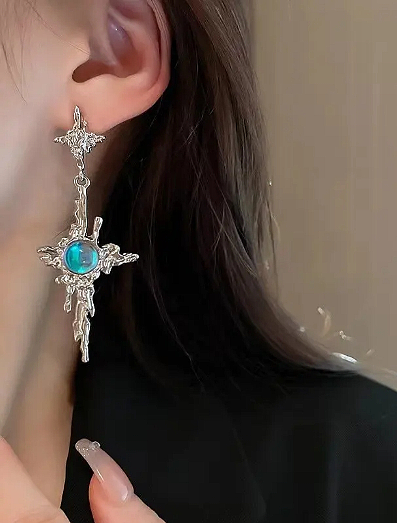 Liquid Star Moonstone Pearl Earrings