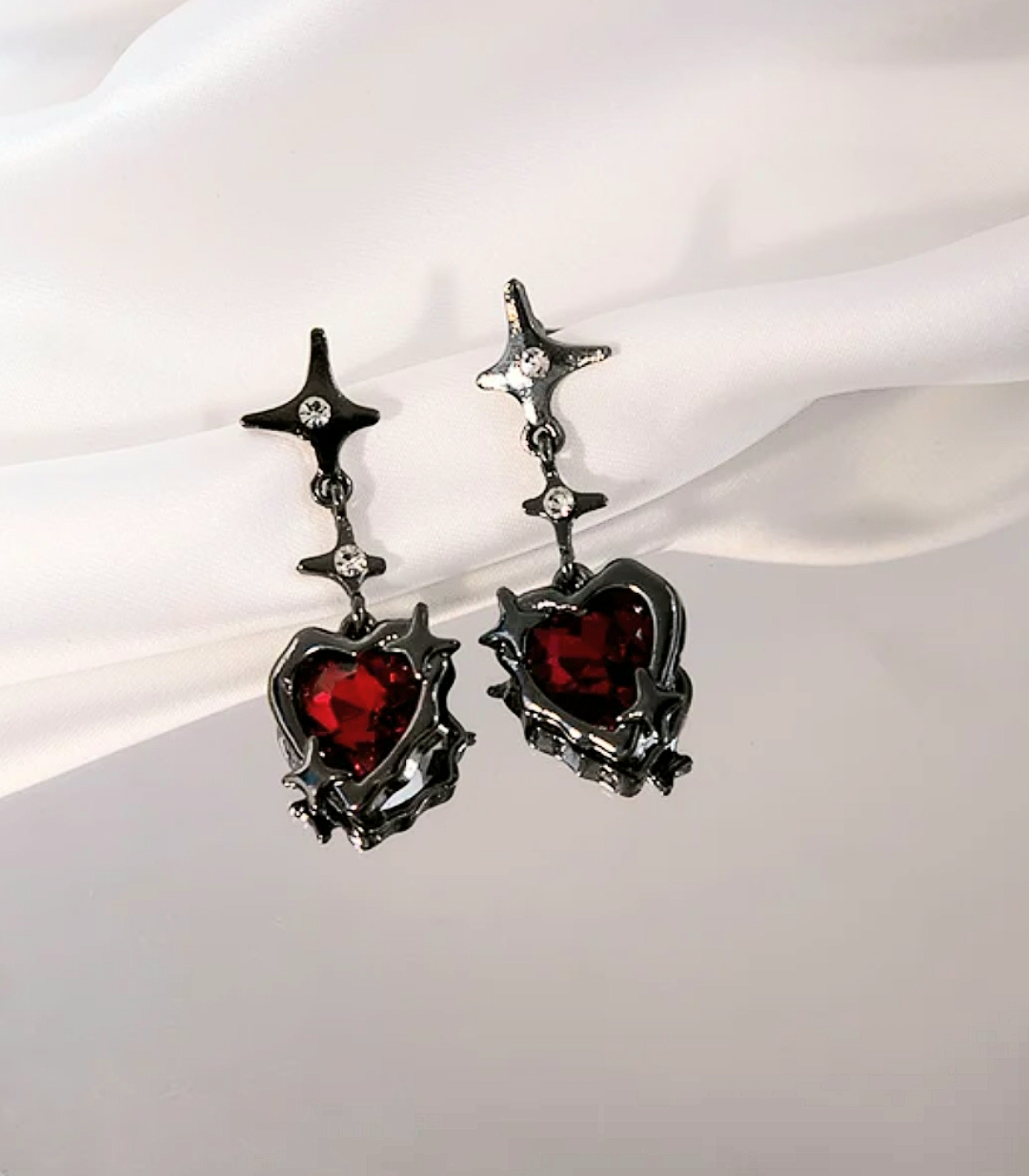 Black Velvet Ruby Stud Earrings