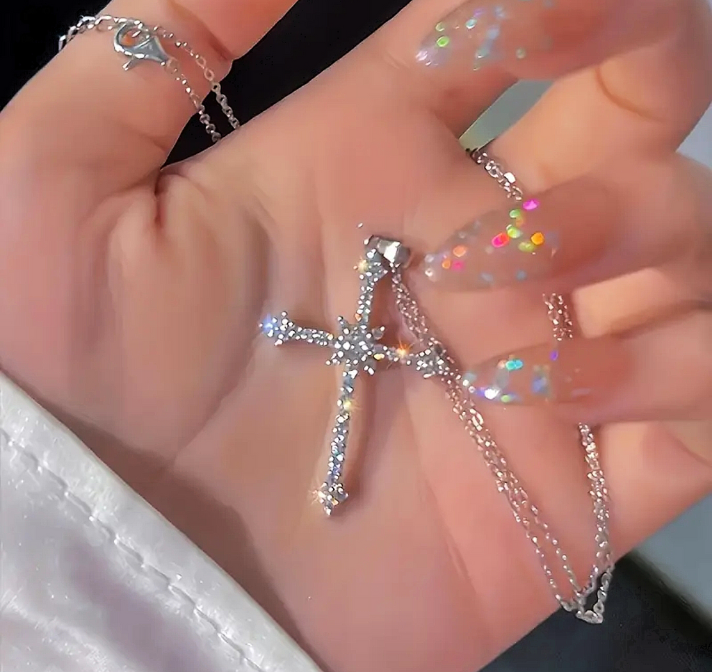 Glitz Cross Pendant Necklace