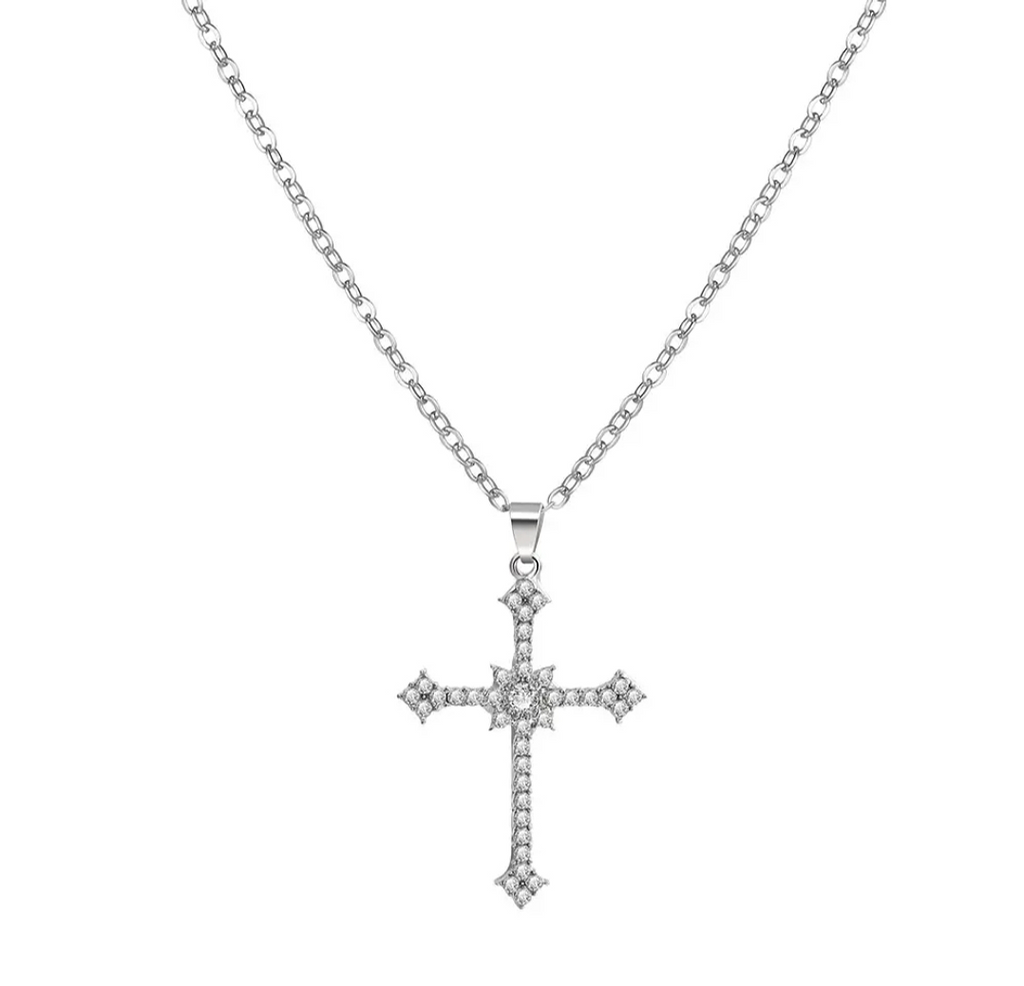 Glitz Cross Pendant Necklace