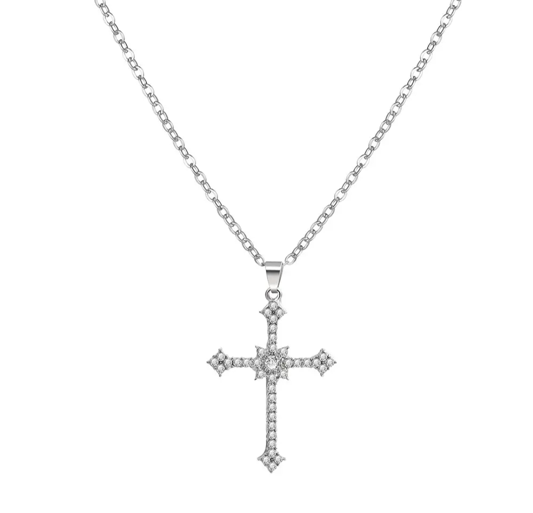 Glitz Cross Pendant Necklace