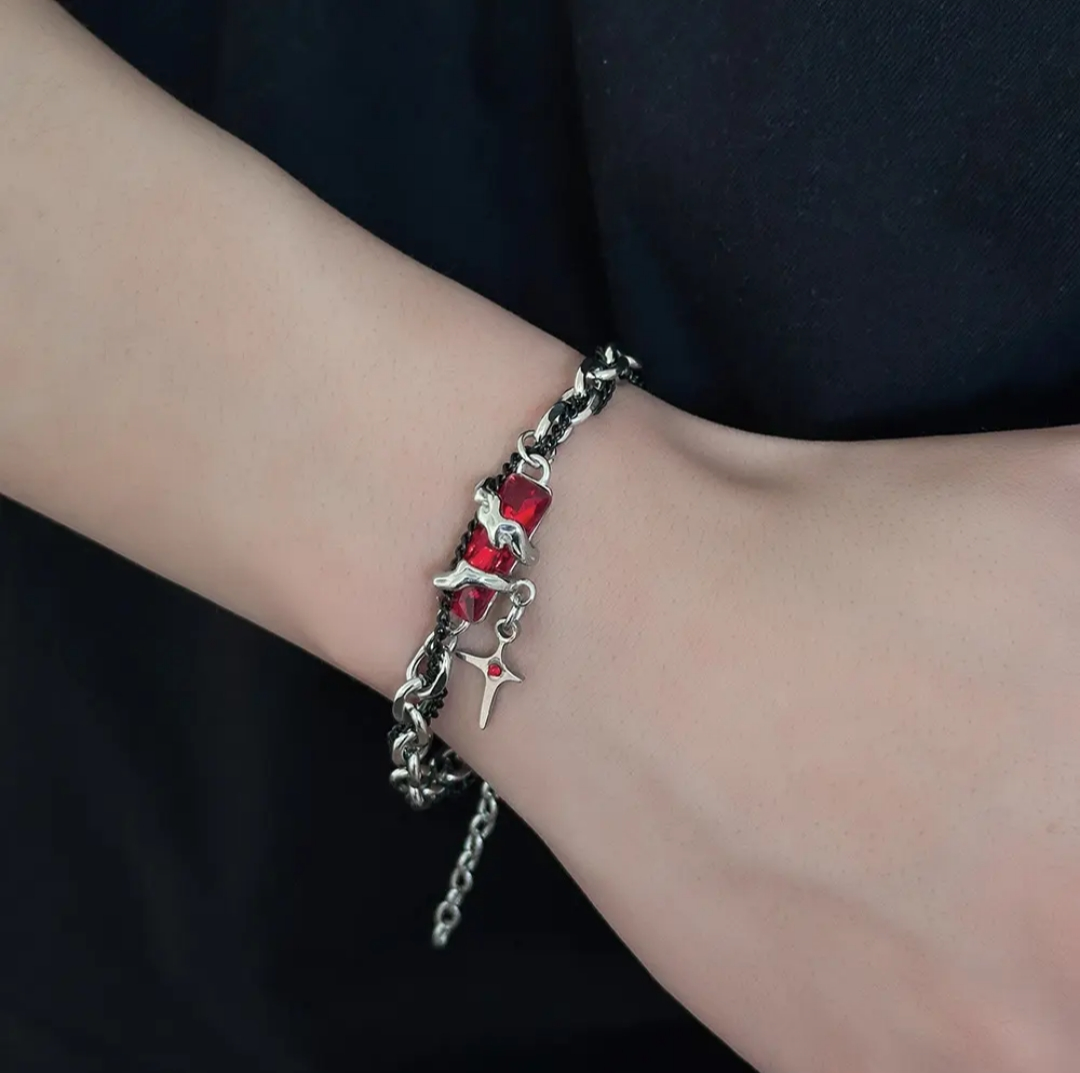 Chained Crystal  Bracelet