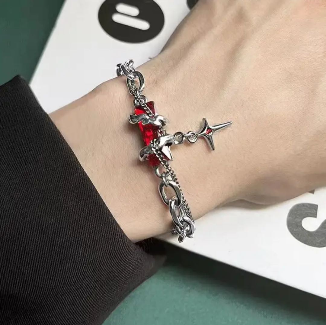 Chained Crystal  Bracelet