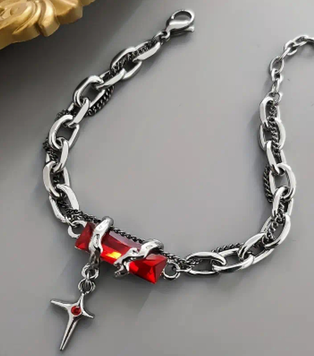 Chained Crystal  Bracelet