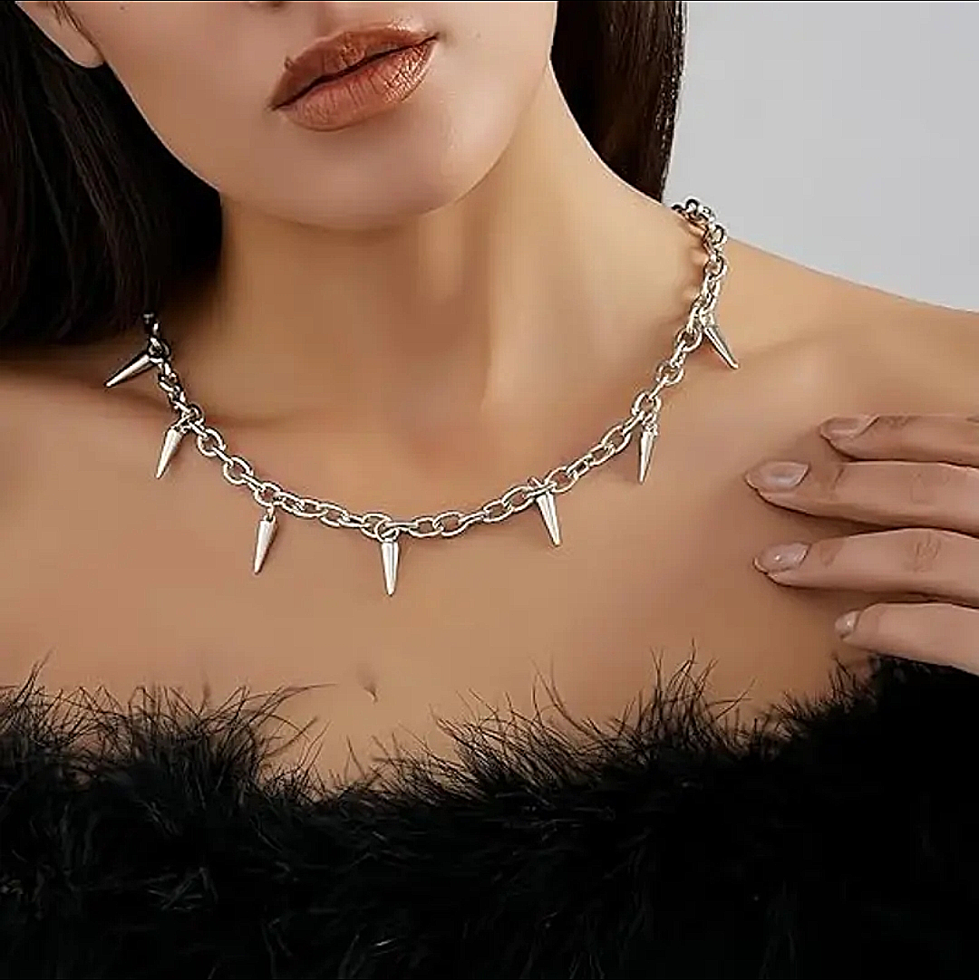 Chained Spikes Necklace
