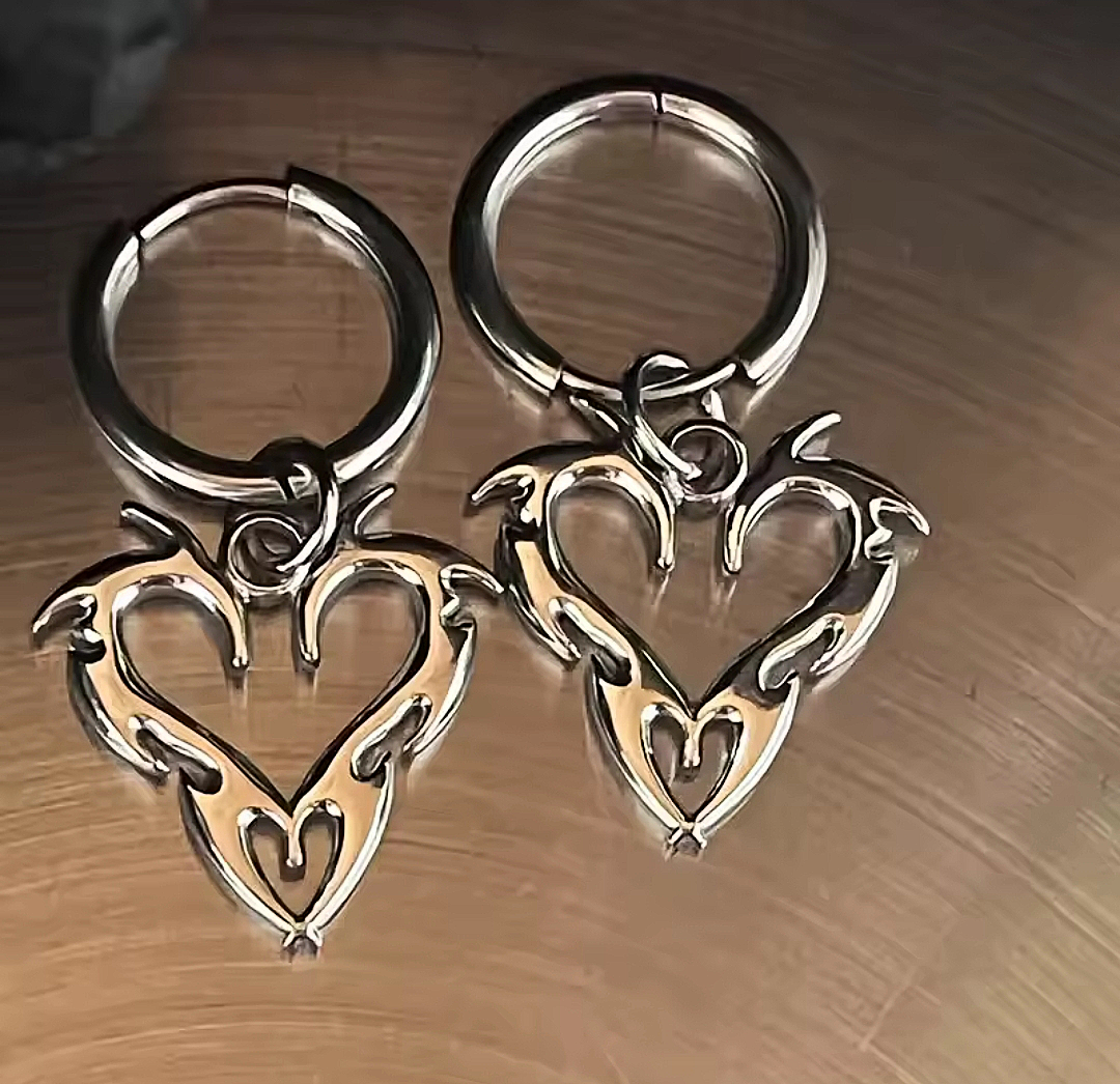 Flaming Heart Earrings