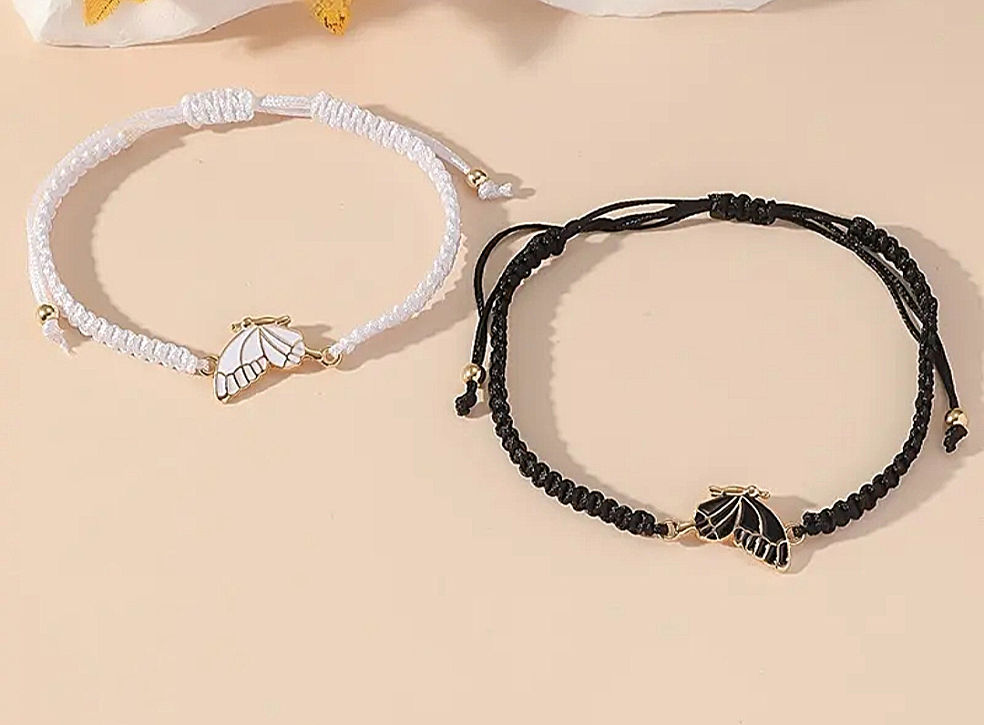 Butterfly Entwined Rope Woven Matching Bracelets