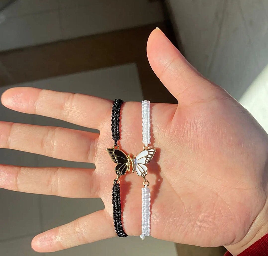 Butterfly Entwined Rope Woven Matching Bracelets
