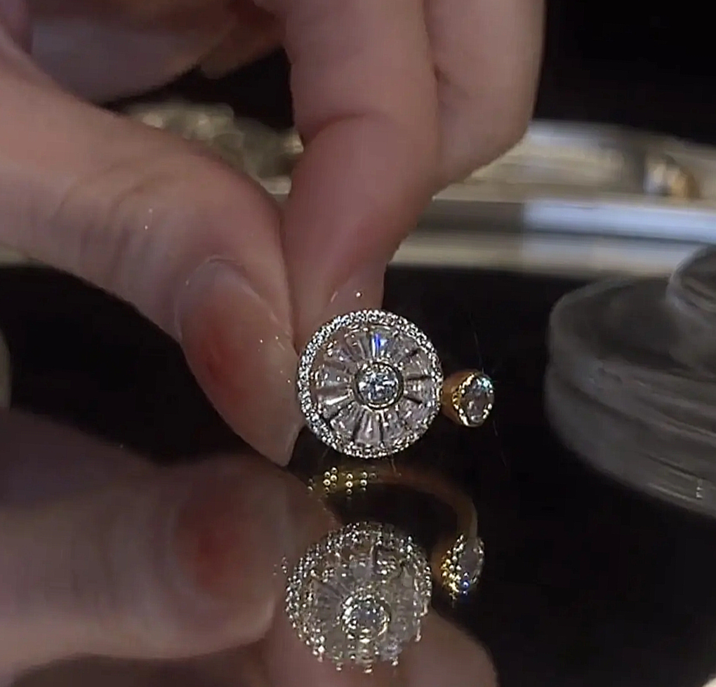Zirconia Adjustable Rotating  Anxiety Ring