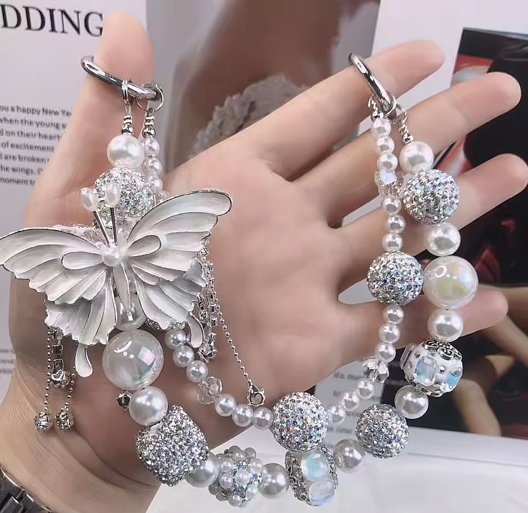 Crystalized Butterfly Phone Chain