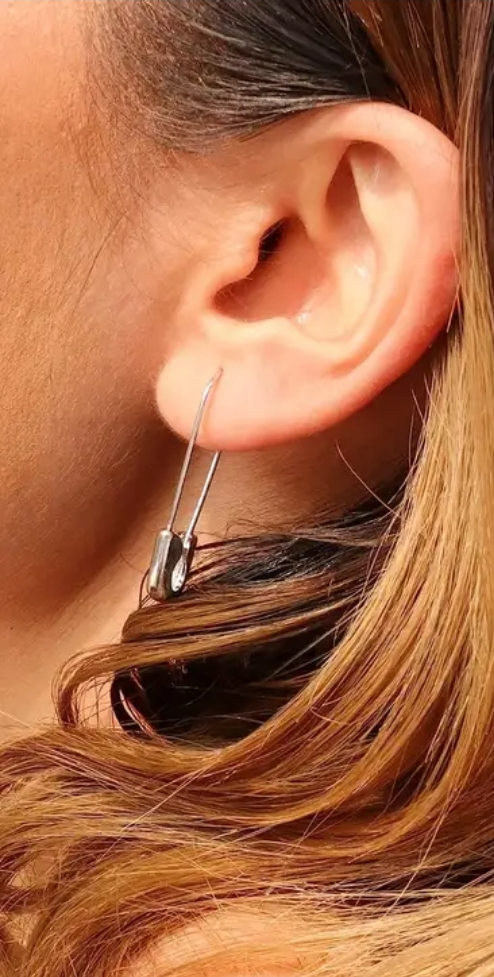 Safety pin style earrings