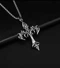 Retro Flaming Cross Necklace