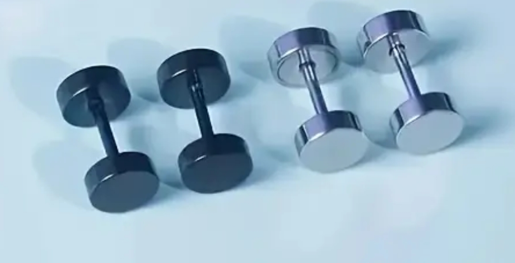 Minimalist dumbell earrings