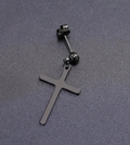 Steel cross earrings