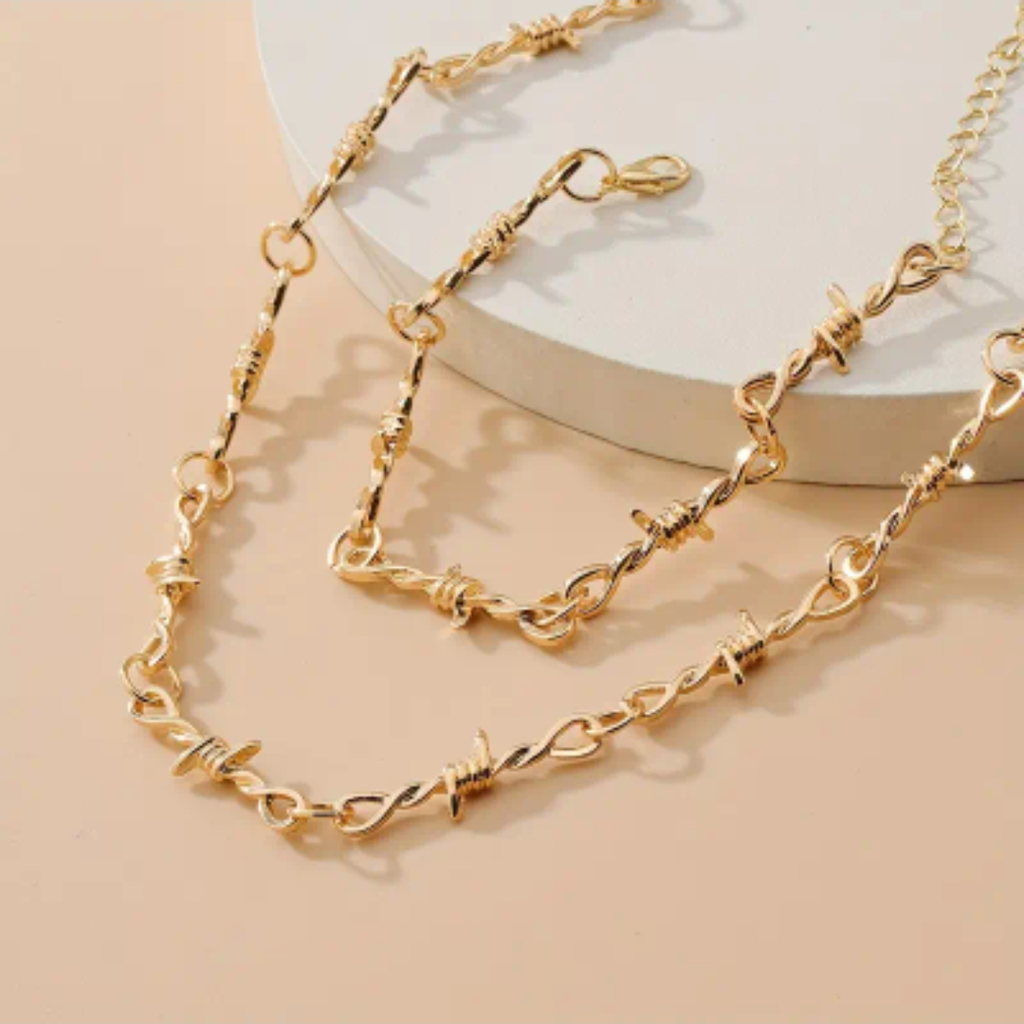 Barbed Iron Necklace And Bracelet Sets