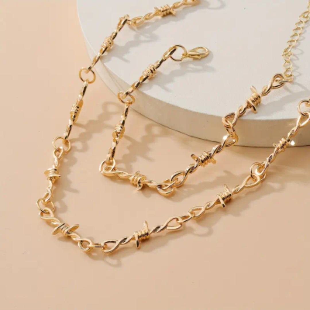 Barbed Iron Necklace And Bracelet Sets
