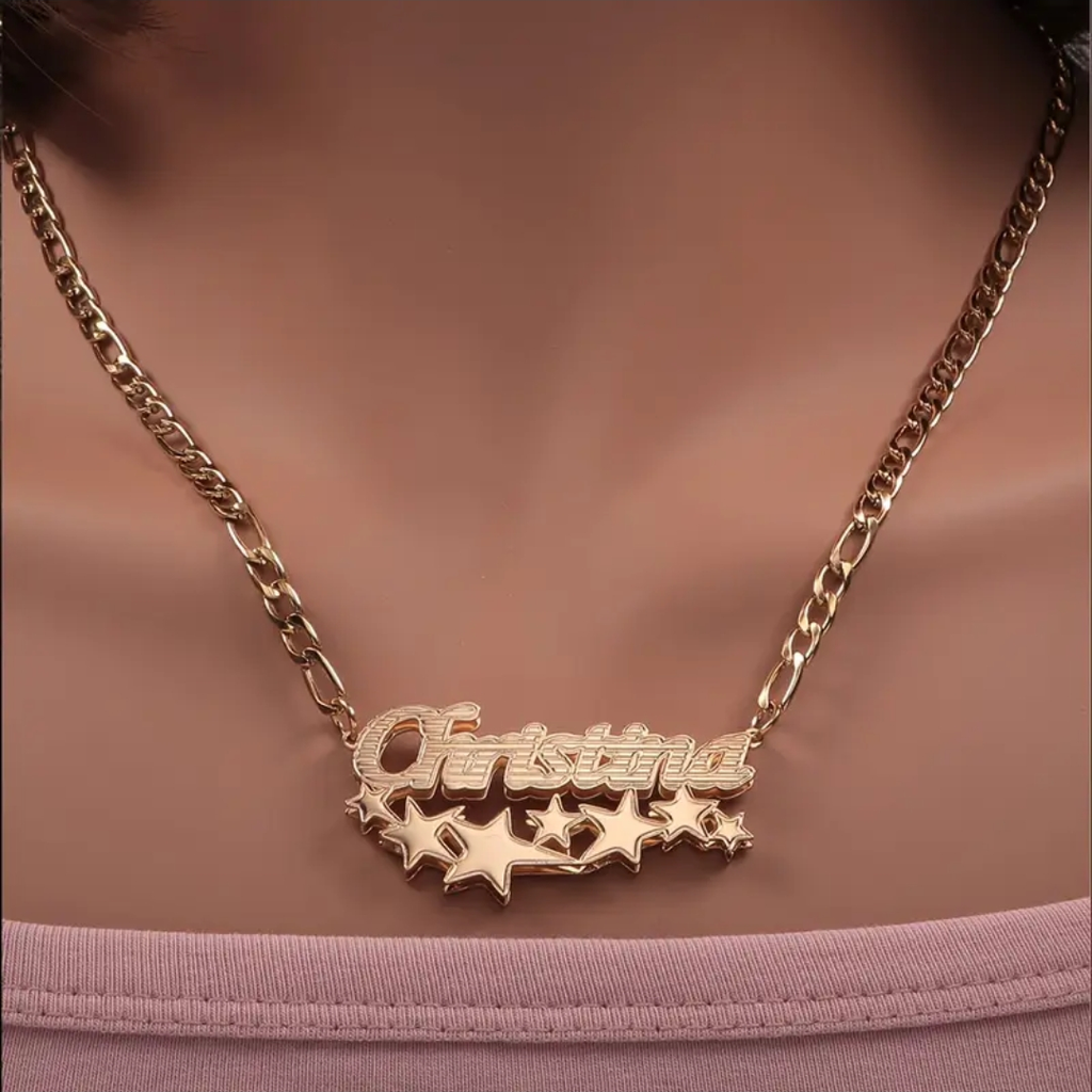 Y2k Stardust Trail Necklace 18k Gold Plated