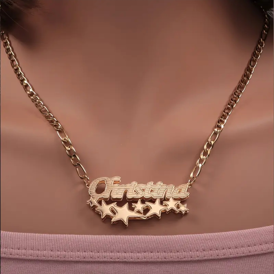 Y2k Stardust Trail Necklace 18k Gold Plated