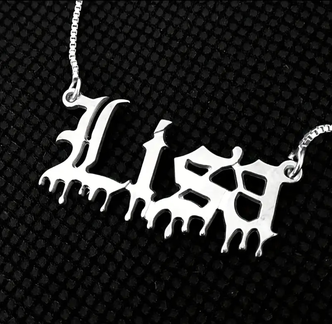 Liquid steel necklace- Personalize