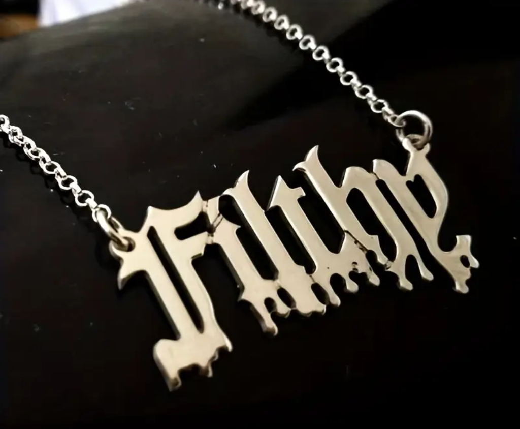 Liquid steel necklace- Personalize