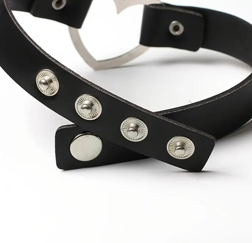 Black Heartlock leather Choker