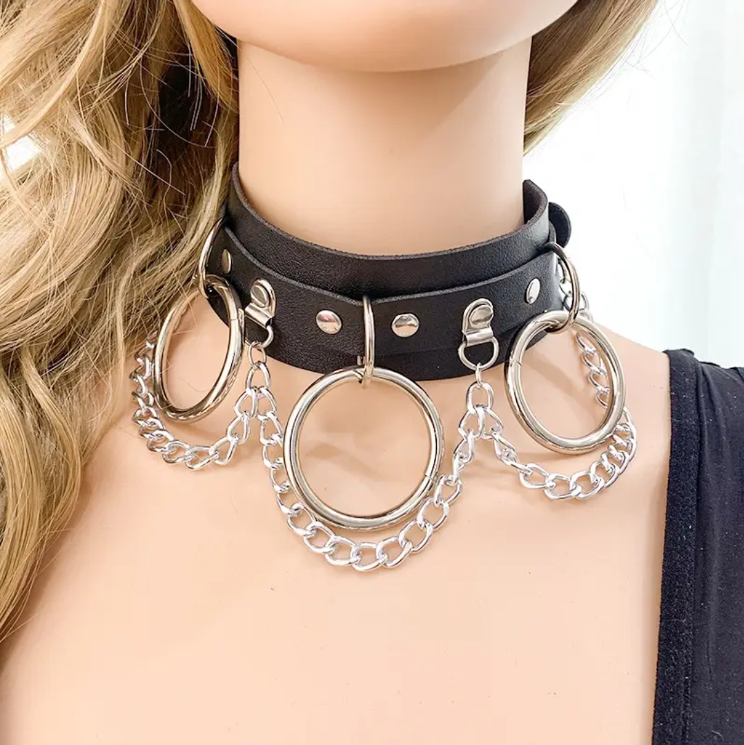 Rouge Links Punk Style Leather Choker