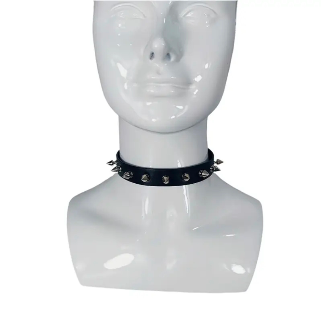Spiked Leather Choker