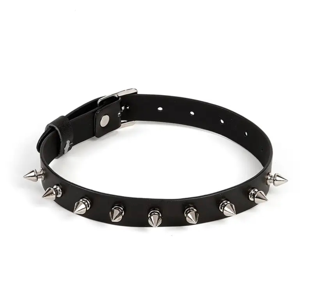 Spiked Leather Choker