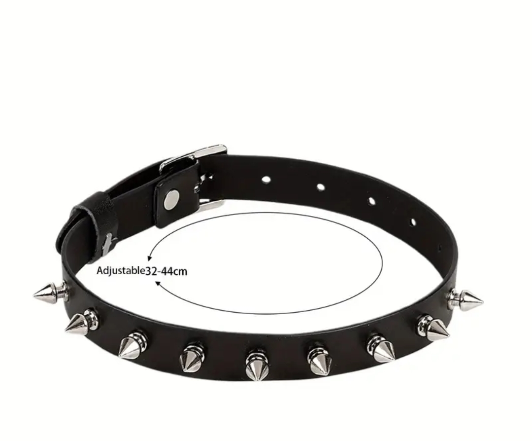 Spiked Leather Choker