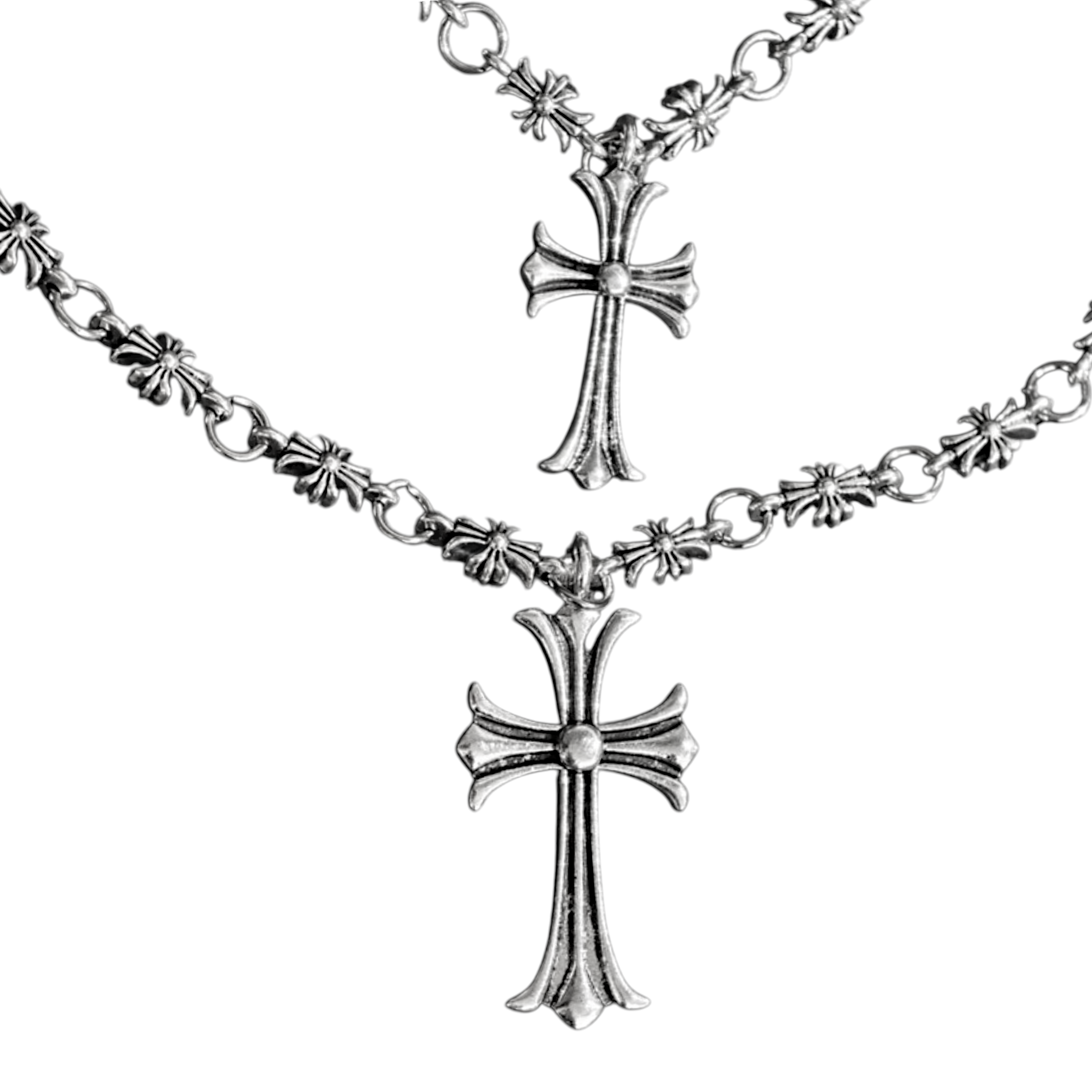 Retro Flower Cross Necklace
