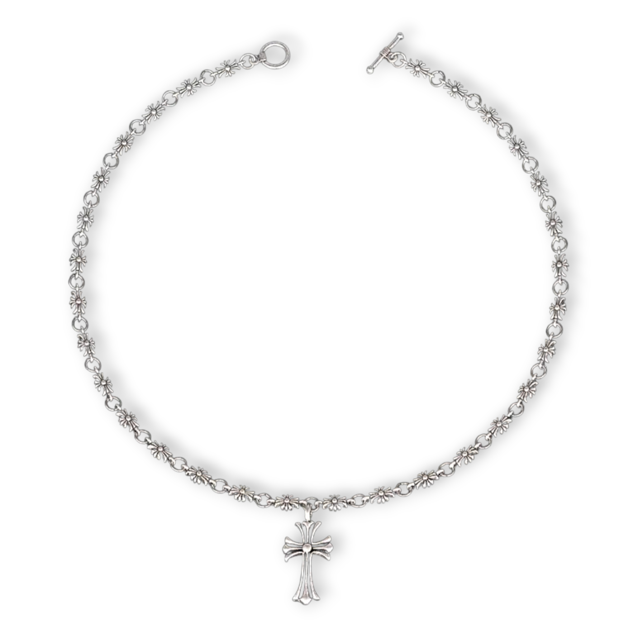Retro Flower Cross Necklace