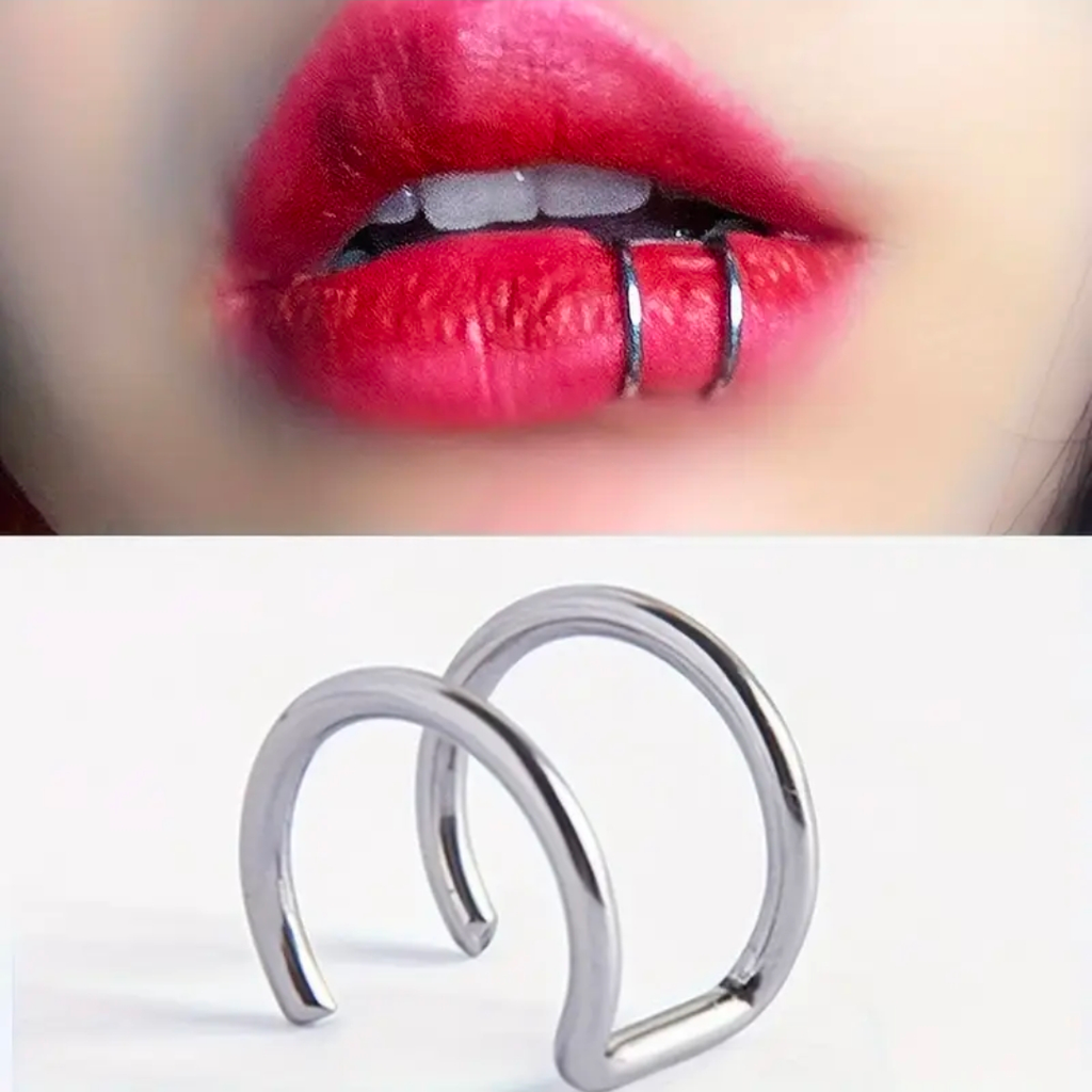 3 in one false Lip ring, Nose ring, Ear cuff
