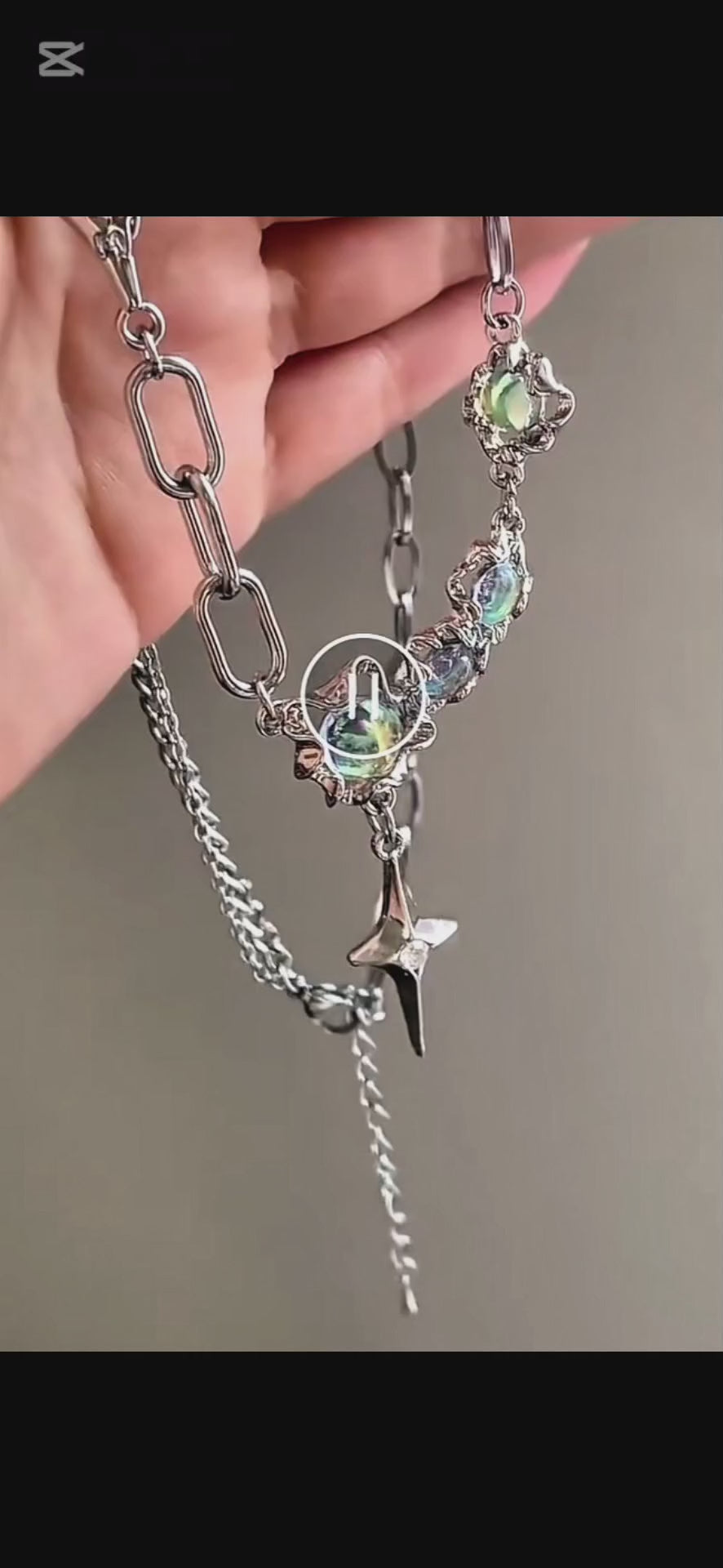 Moonstone Studded Chain Necklace